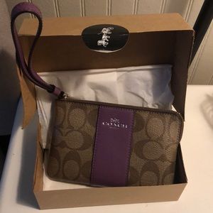 COACH COIN PURSE PURPLE/COACH LOGO